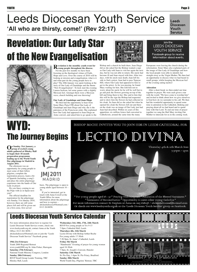 Feb 2010 edition of the Leeds Catholic Post Feb 2010 edition of the Leeds Catholic Post