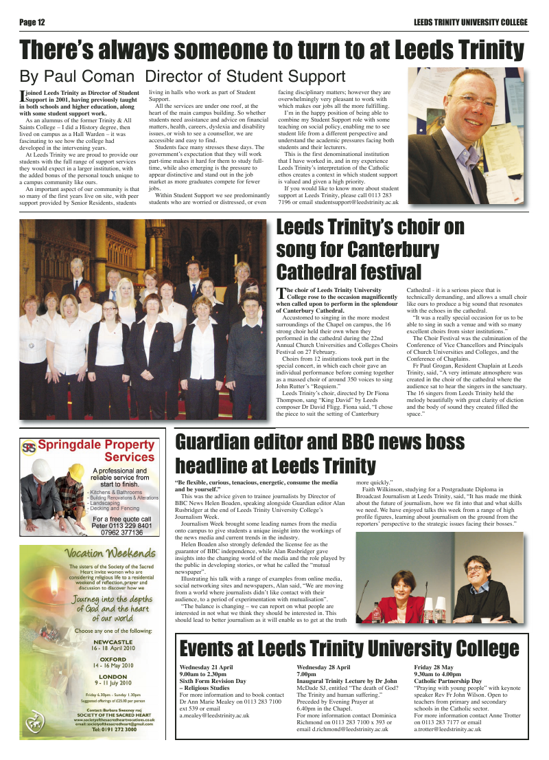 Mar 2010 edition of the Leeds Catholic Post