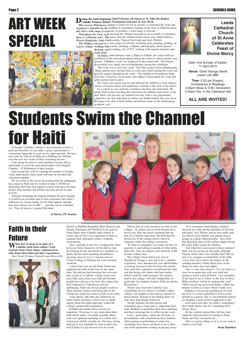 Mar 2010 edition of the Leeds Catholic Post