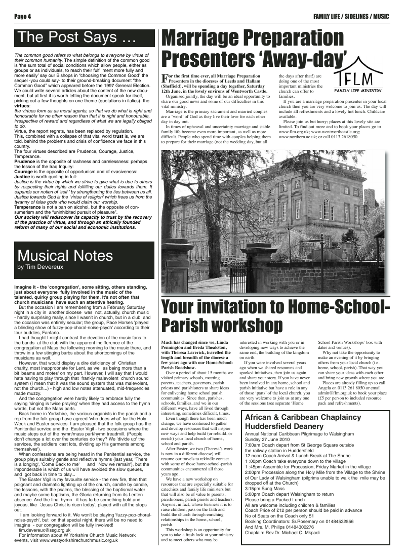 Mar 2010 edition of the Leeds Catholic Post