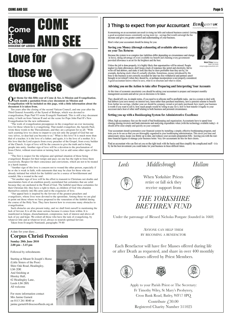 Mar 2010 edition of the Leeds Catholic Post