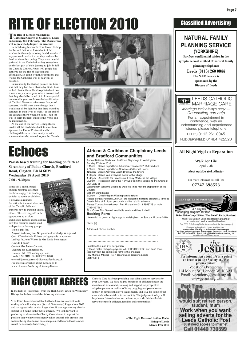 Mar 2010 edition of the Leeds Catholic Post