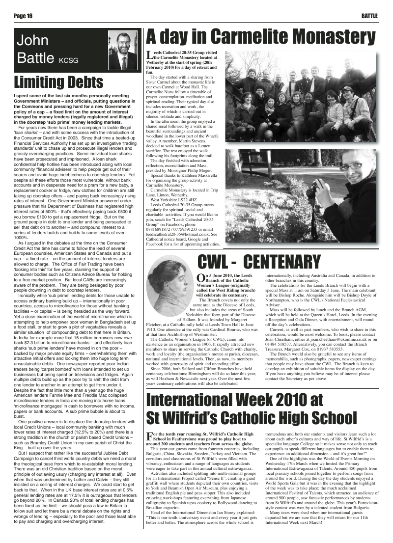 Apr 2010 edition of the Leeds Catholic Post