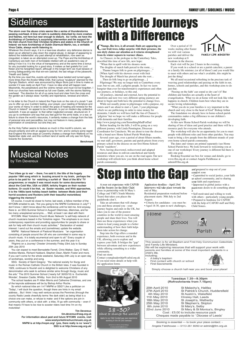 Apr 2010 edition of the Leeds Catholic Post