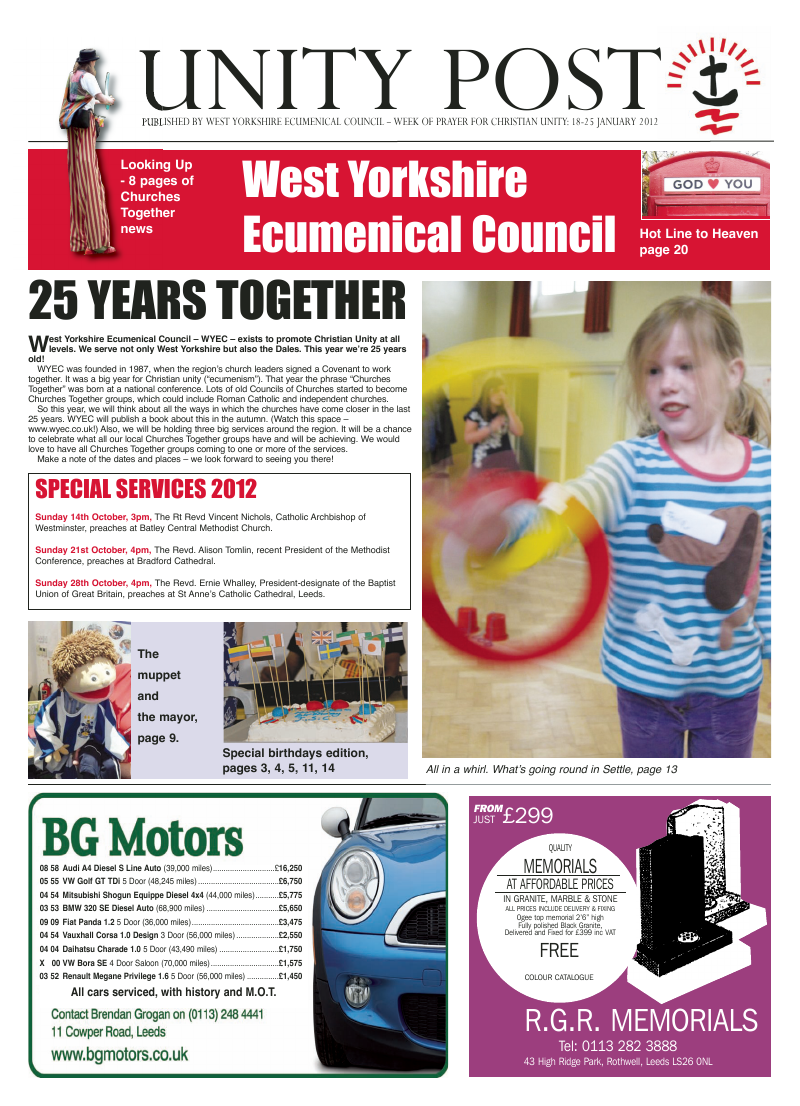 Jan 2012 U edition of the Leeds Catholic Post Jan 2012 U edition of the Leeds Catholic Post