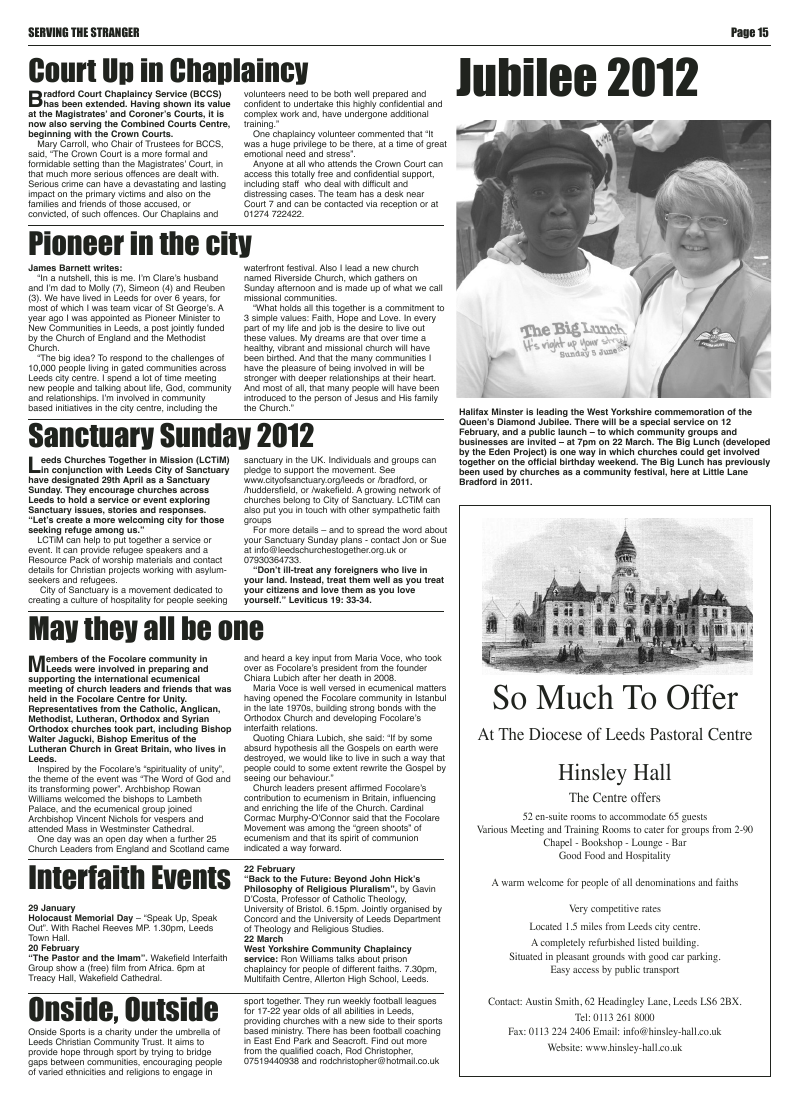 Jan 2012 U edition of the Leeds Catholic Post Jan 2012 U edition of the Leeds Catholic Post