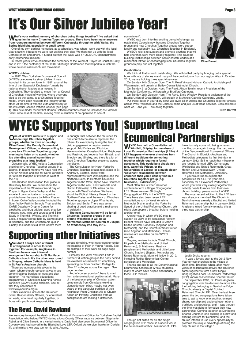 Jan 2012 U edition of the Leeds Catholic Post Jan 2012 U edition of the Leeds Catholic Post