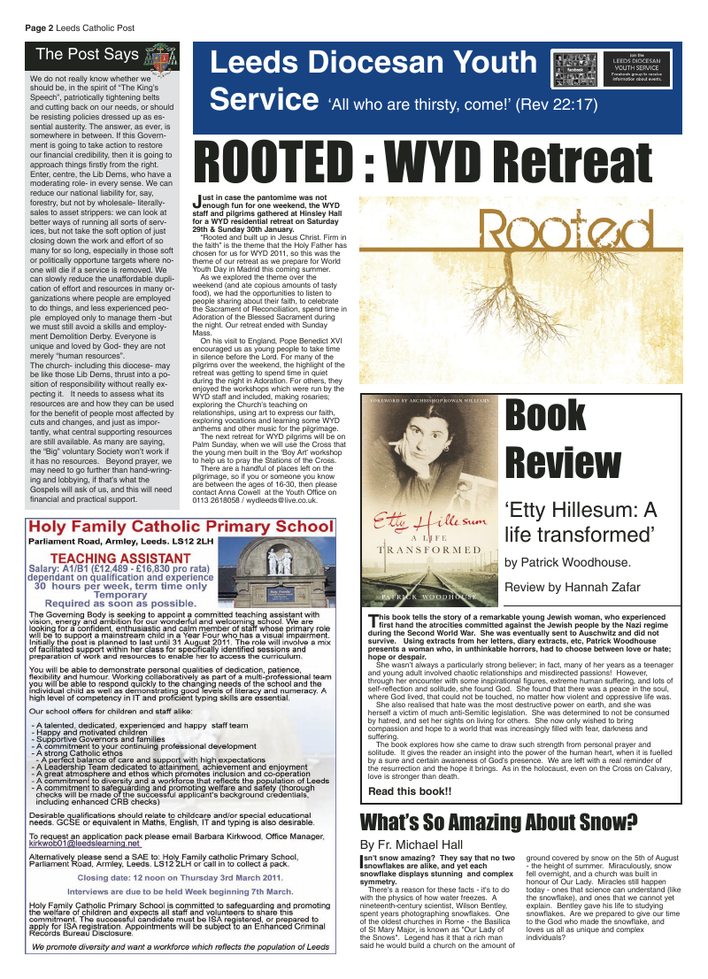 Feb 2012 edition of the Leeds Catholic Post