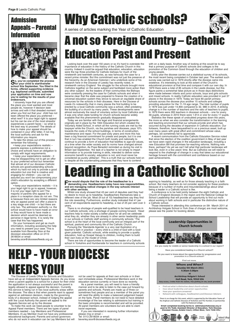 Feb 2012 edition of the Leeds Catholic Post