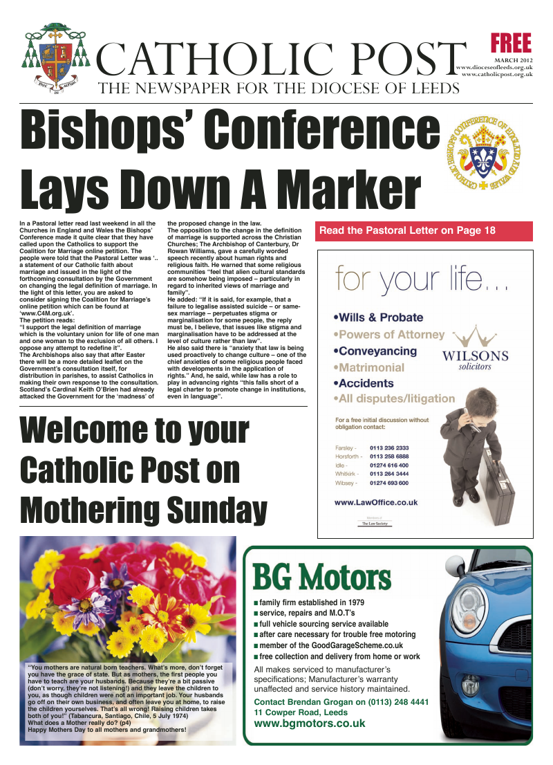Mar 2012 edition of the Leeds Catholic Post Mar 2012 edition of the Leeds Catholic Post