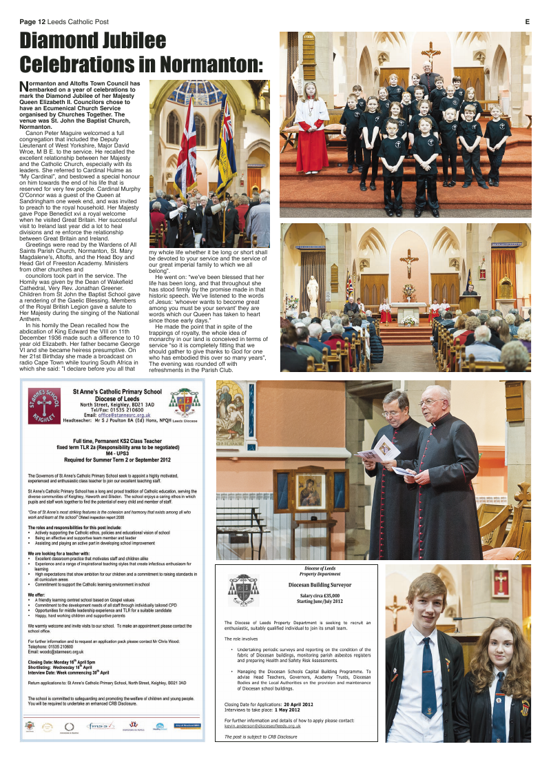 Mar 2012 edition of the Leeds Catholic Post