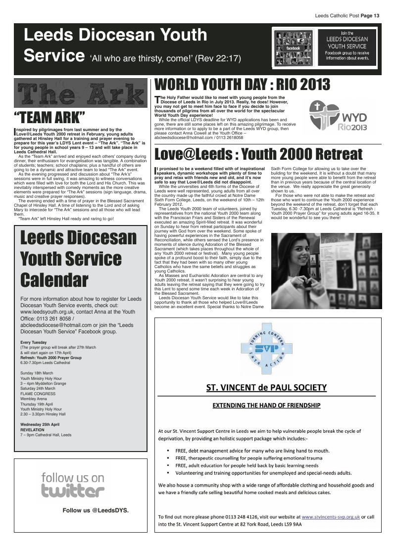 Mar 2012 edition of the Leeds Catholic Post