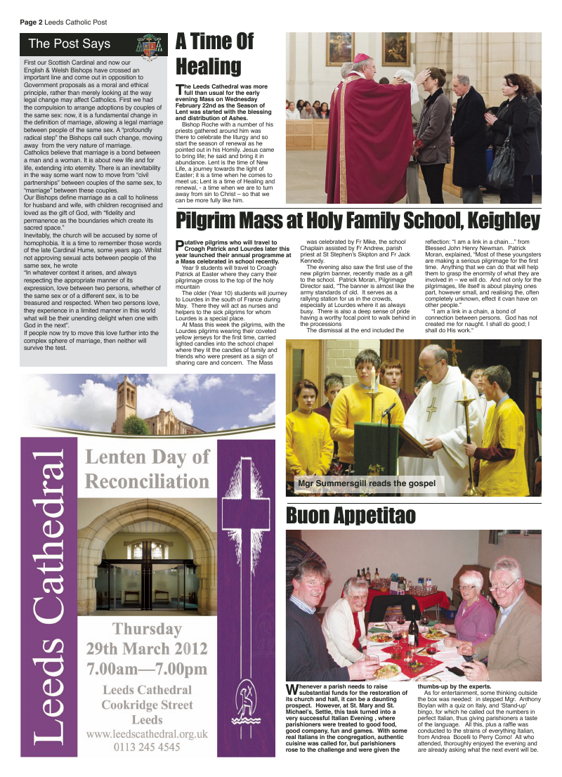 Mar 2012 edition of the Leeds Catholic Post Mar 2012 edition of the Leeds Catholic Post