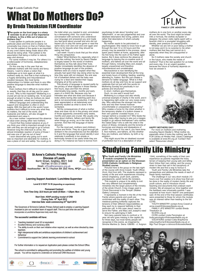 Mar 2012 edition of the Leeds Catholic Post Mar 2012 edition of the Leeds Catholic Post