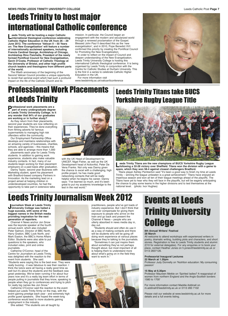 Mar 2012 edition of the Leeds Catholic Post