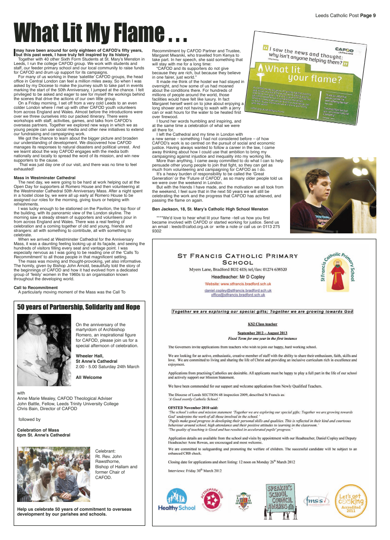 Mar 2012 edition of the Leeds Catholic Post