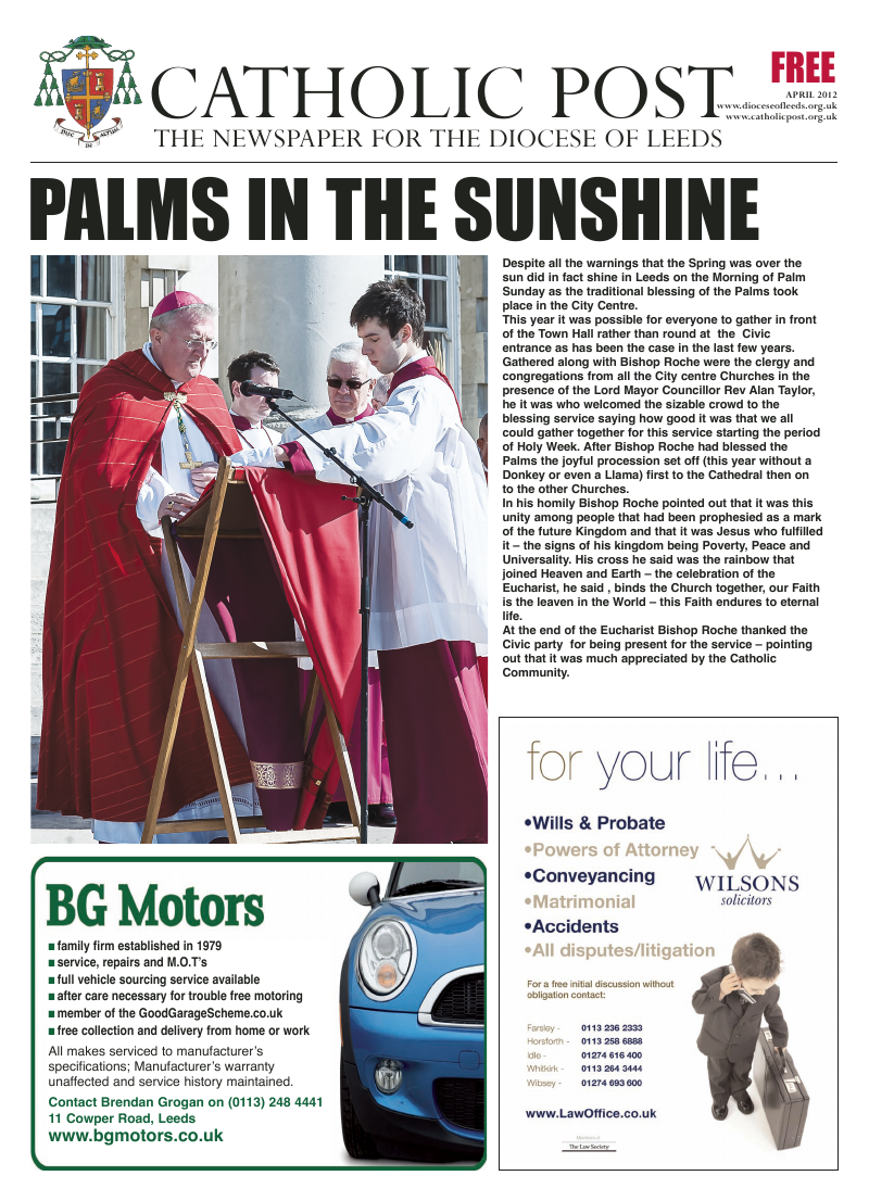 Apr 2012 edition of the Leeds Catholic Post Apr 2012 edition of the Leeds Catholic Post
