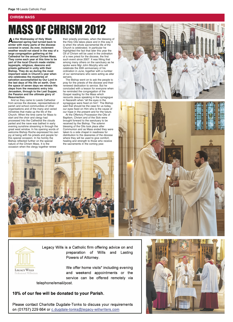 Apr 2012 edition of the Leeds Catholic Post Apr 2012 edition of the Leeds Catholic Post