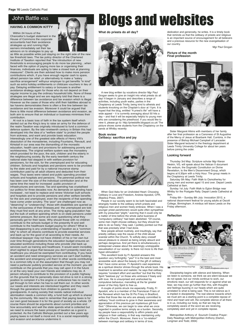 Apr 2012 edition of the Leeds Catholic Post Apr 2012 edition of the Leeds Catholic Post