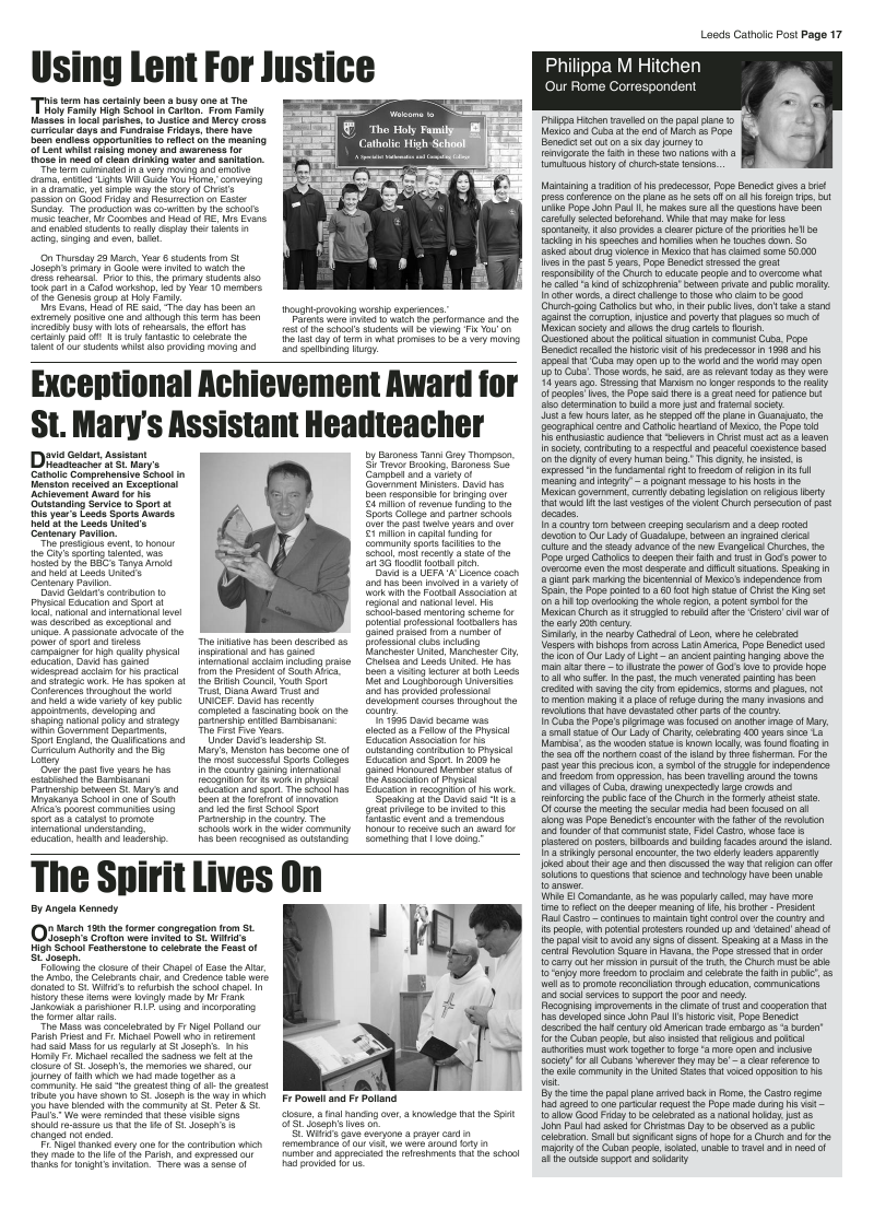 Apr 2012 edition of the Leeds Catholic Post Apr 2012 edition of the Leeds Catholic Post