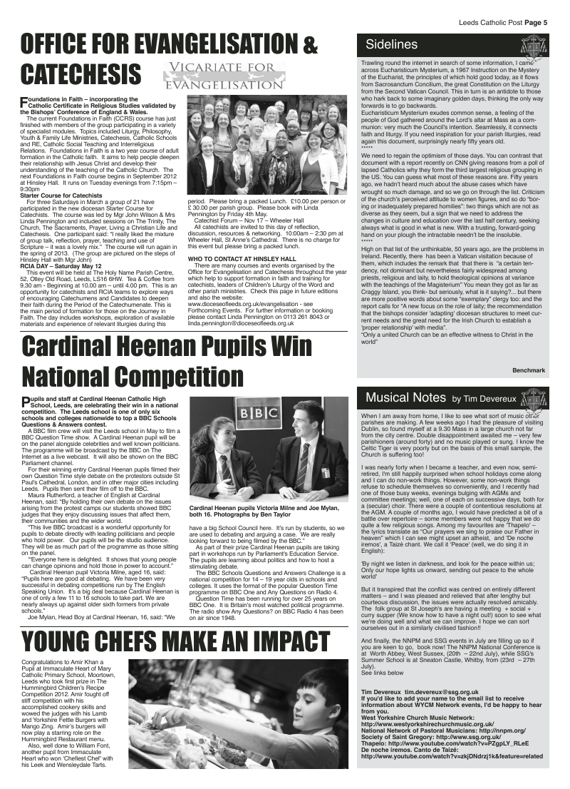 Apr 2012 edition of the Leeds Catholic Post