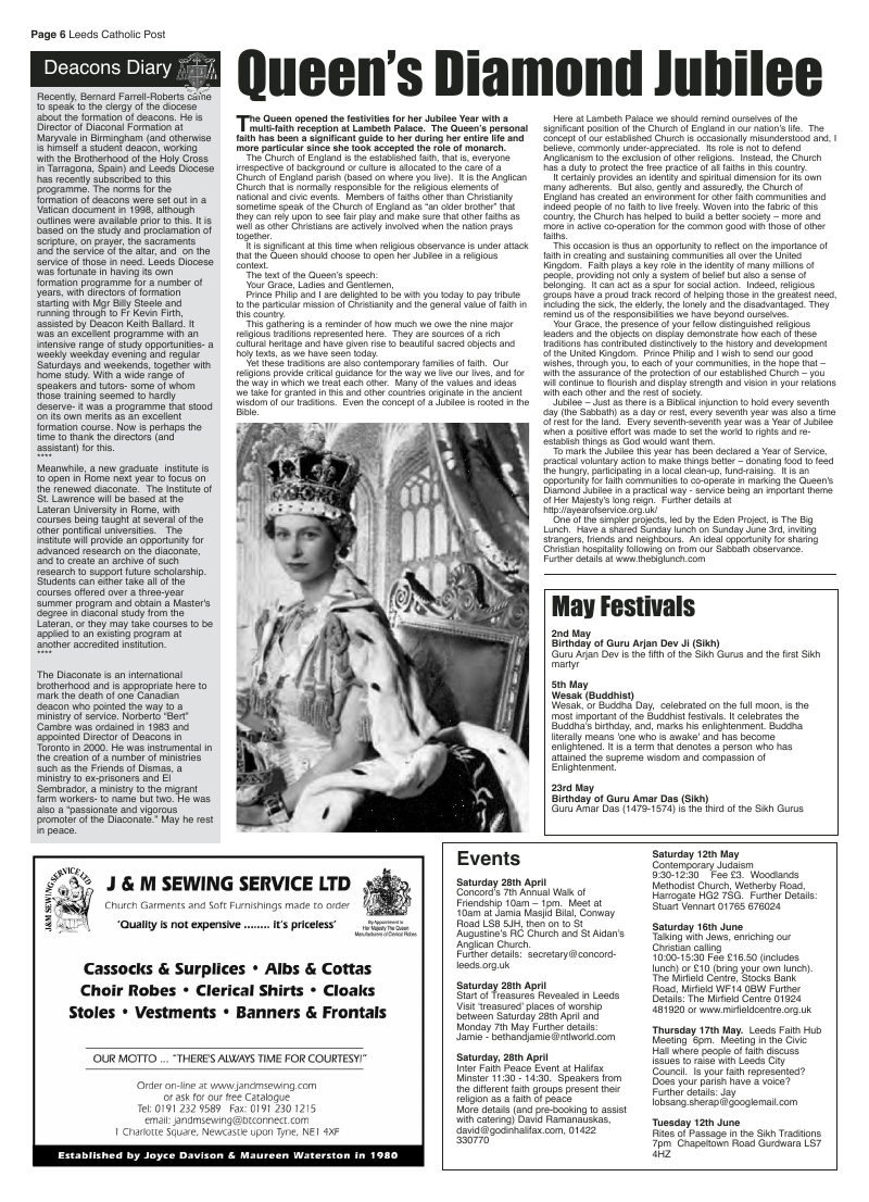 Apr 2012 edition of the Leeds Catholic Post Apr 2012 edition of the Leeds Catholic Post