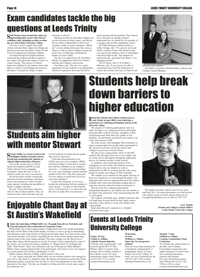 May 2010 edition of the Leeds Catholic Post