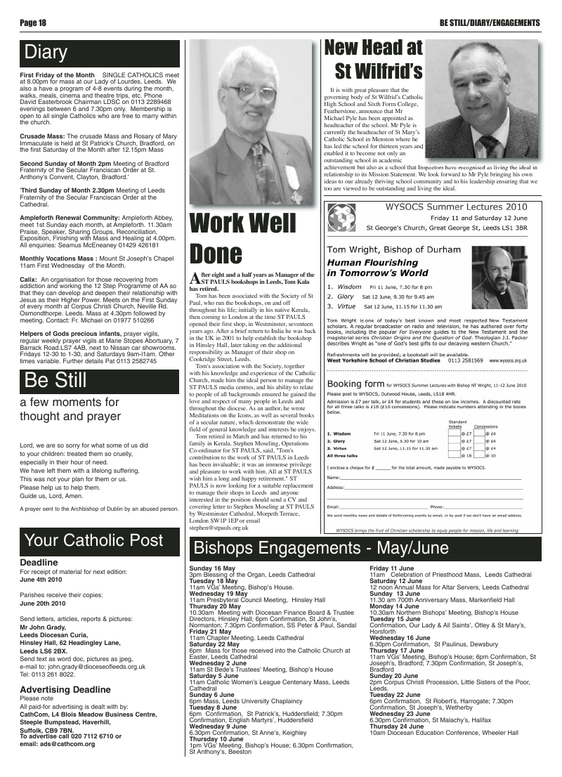 May 2010 edition of the Leeds Catholic Post