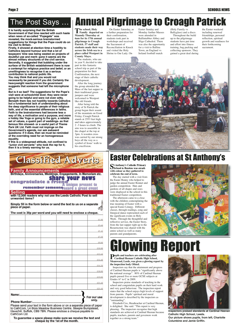 May 2010 edition of the Leeds Catholic Post