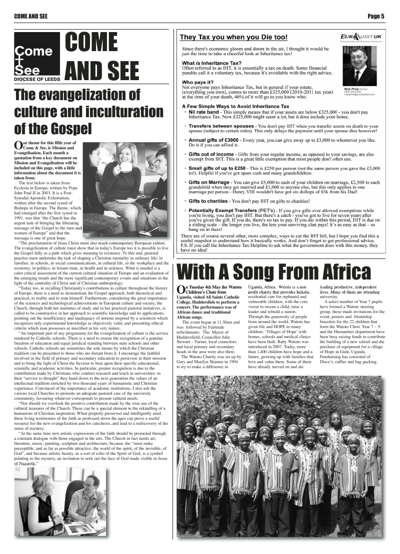 May 2010 edition of the Leeds Catholic Post