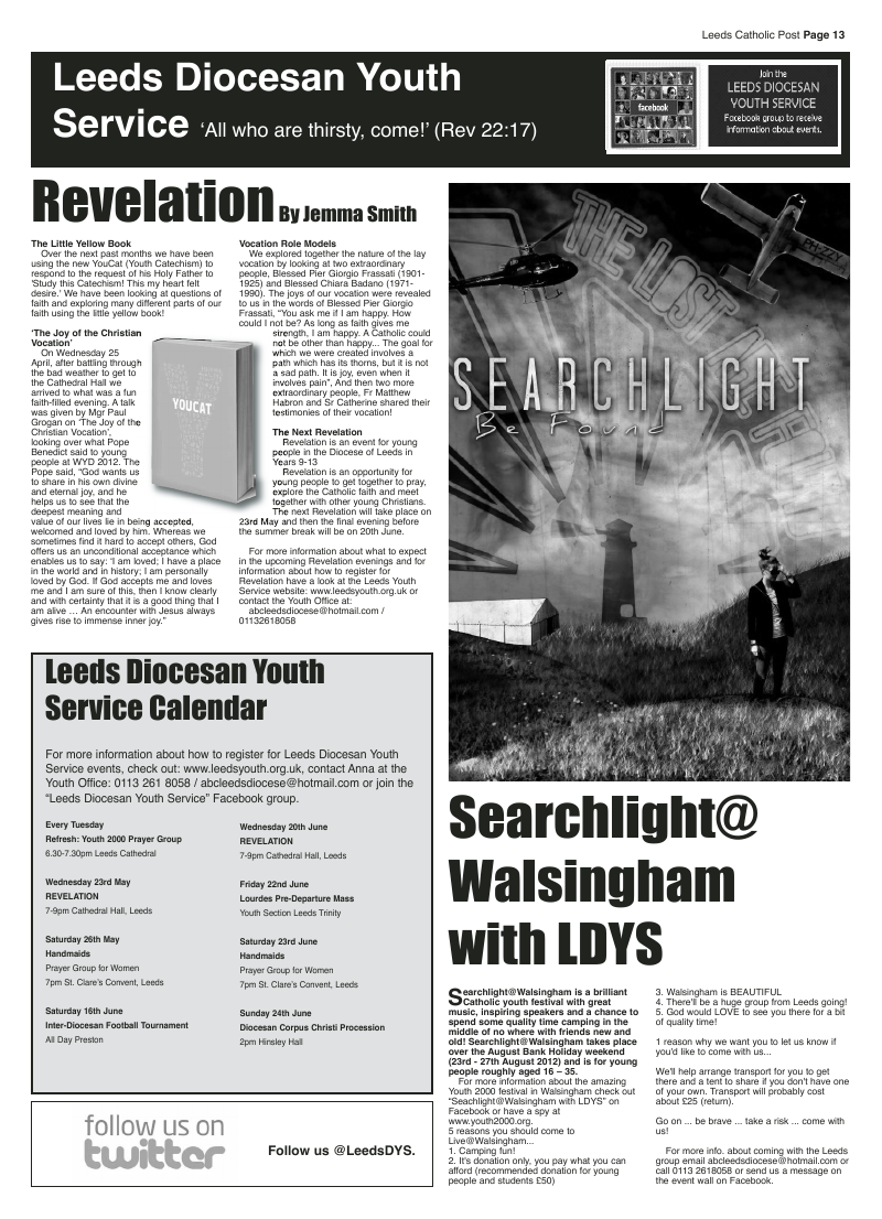 May 2012 edition of the Leeds Catholic Post May 2012 edition of the Leeds Catholic Post