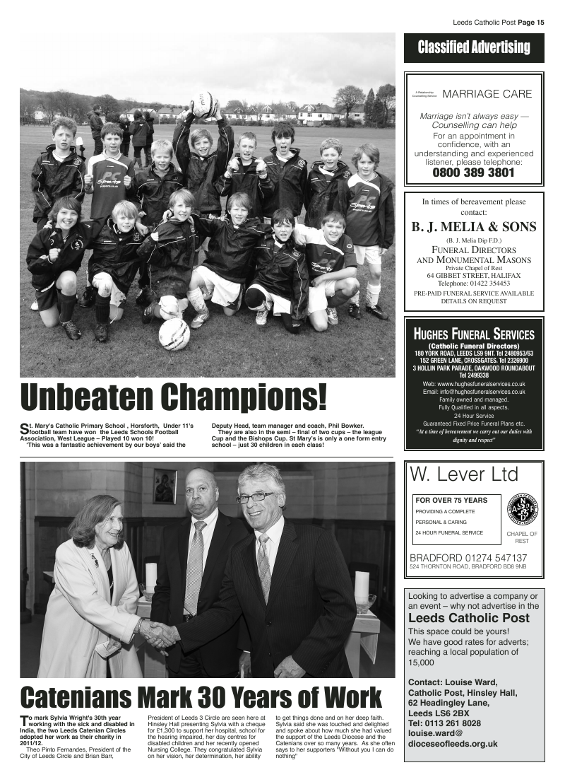 May 2012 edition of the Leeds Catholic Post May 2012 edition of the Leeds Catholic Post