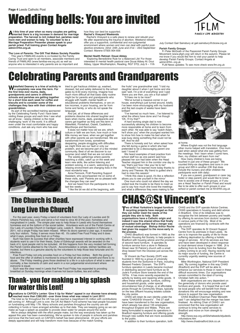 May 2012 edition of the Leeds Catholic Post