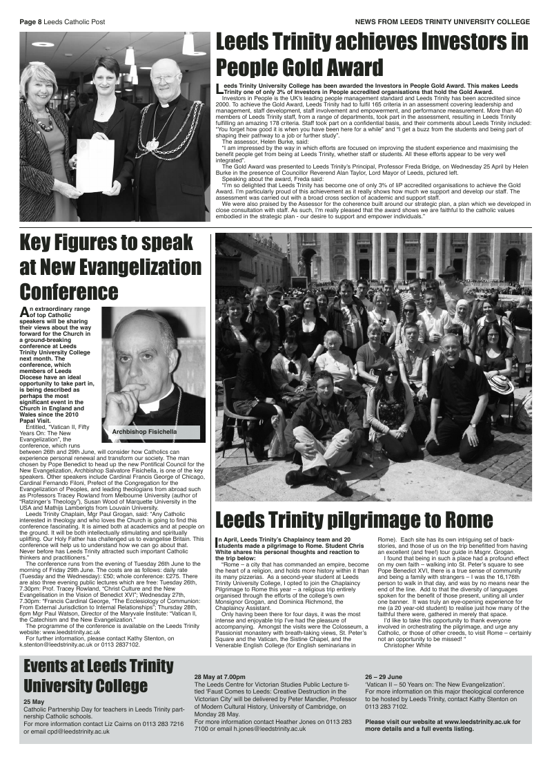 May 2012 edition of the Leeds Catholic Post