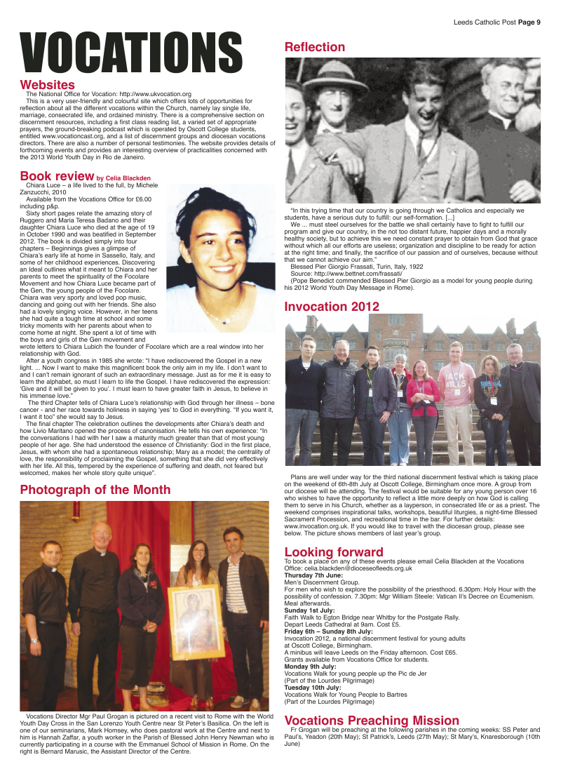 May 2012 edition of the Leeds Catholic Post May 2012 edition of the Leeds Catholic Post