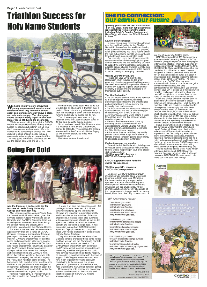 Jun 2012 edition of the Leeds Catholic Post Jun 2012 edition of the Leeds Catholic Post