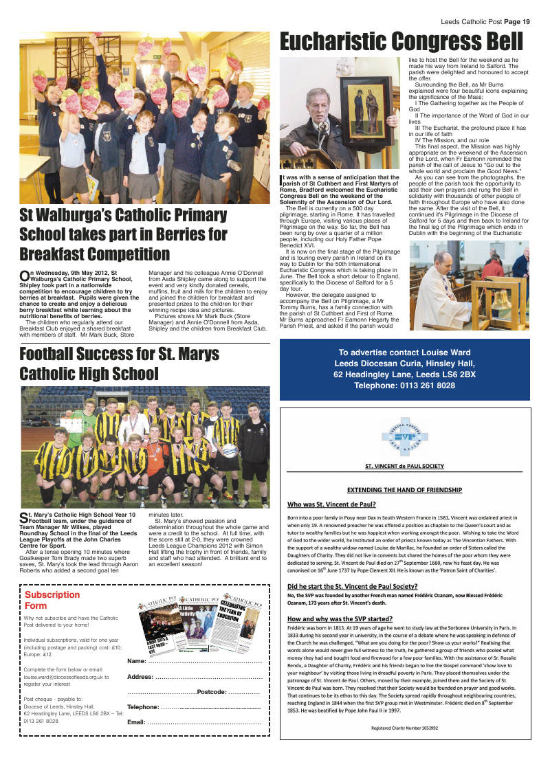 Jun 2012 edition of the Leeds Catholic Post Jun 2012 edition of the Leeds Catholic Post