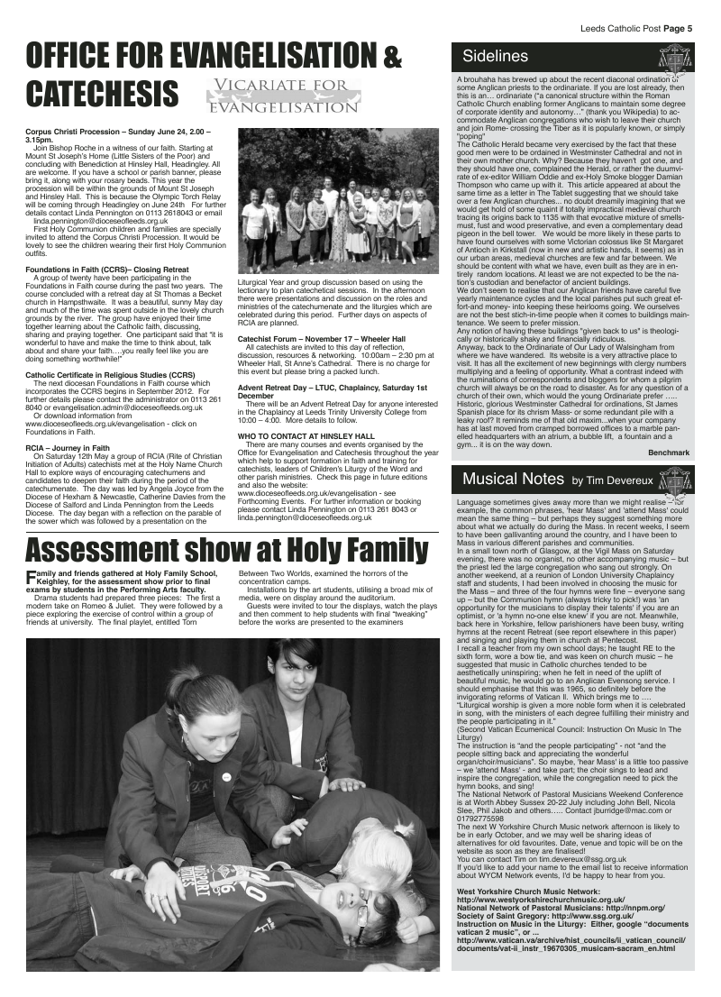 Jun 2012 edition of the Leeds Catholic Post