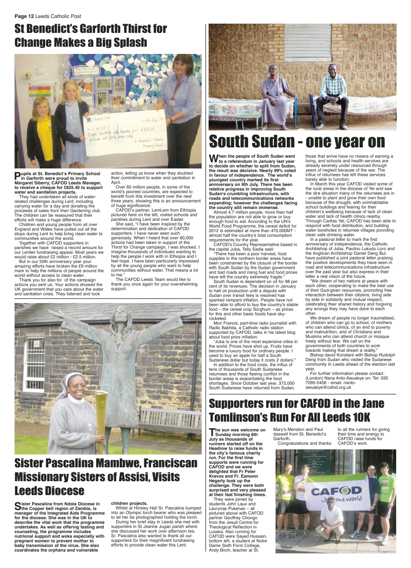 Jul/Aug 2012 edition of the Leeds Catholic Post