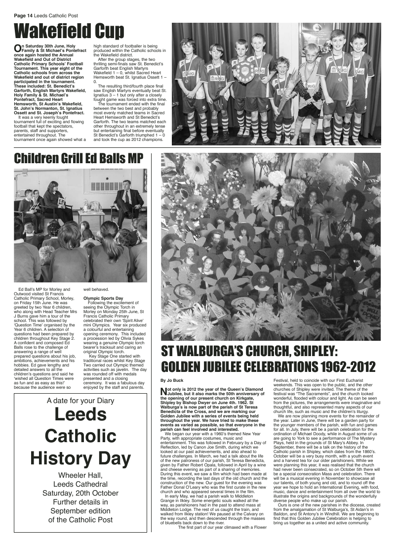 Jul/Aug 2012 edition of the Leeds Catholic Post Jul/Aug 2012 edition of the Leeds Catholic Post