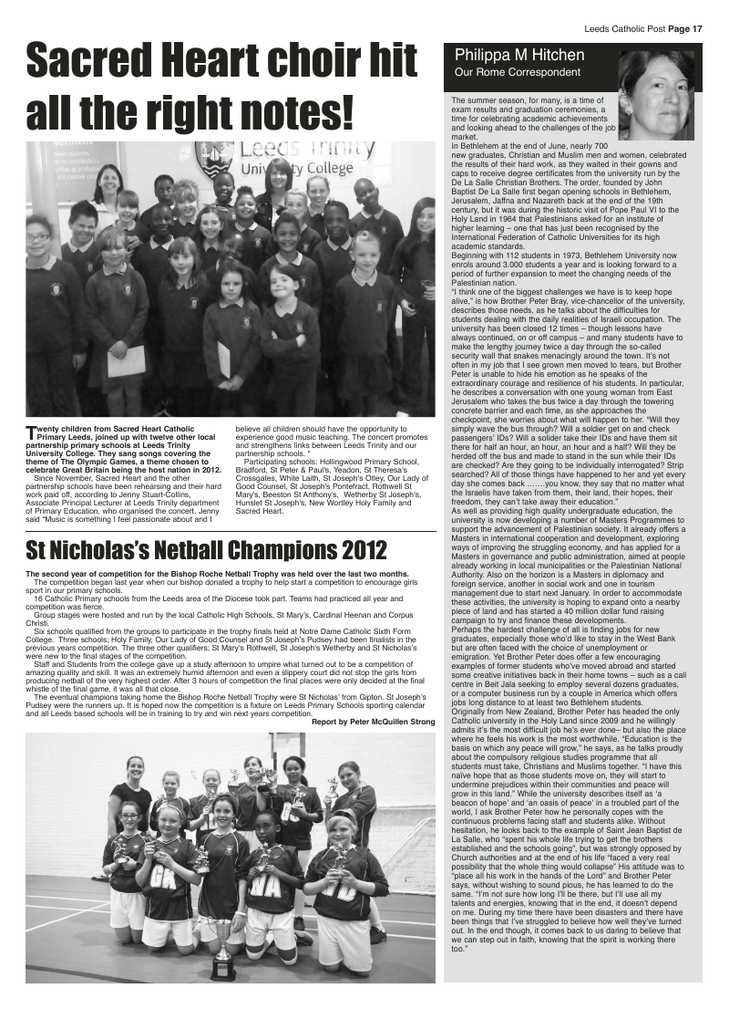 Jul/Aug 2012 edition of the Leeds Catholic Post Jul/Aug 2012 edition of the Leeds Catholic Post