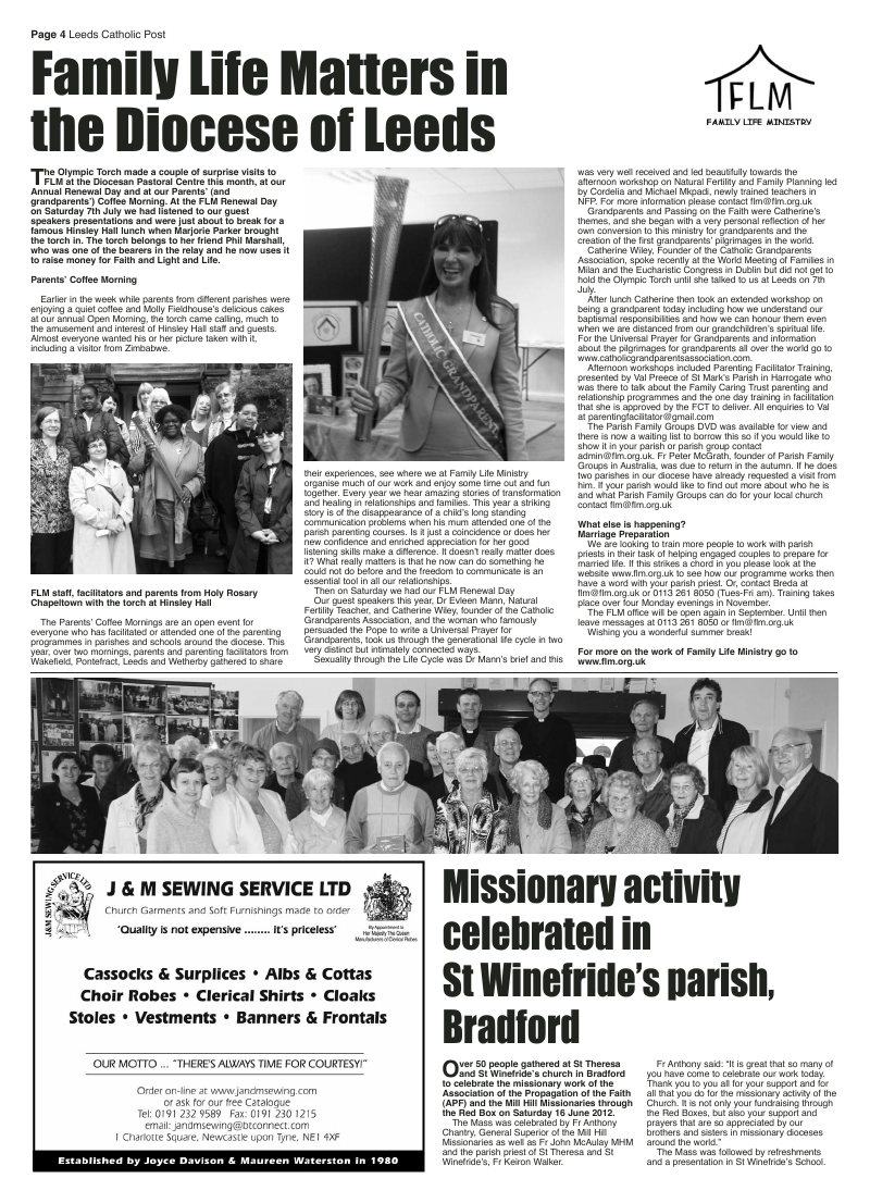 Jul/Aug 2012 edition of the Leeds Catholic Post