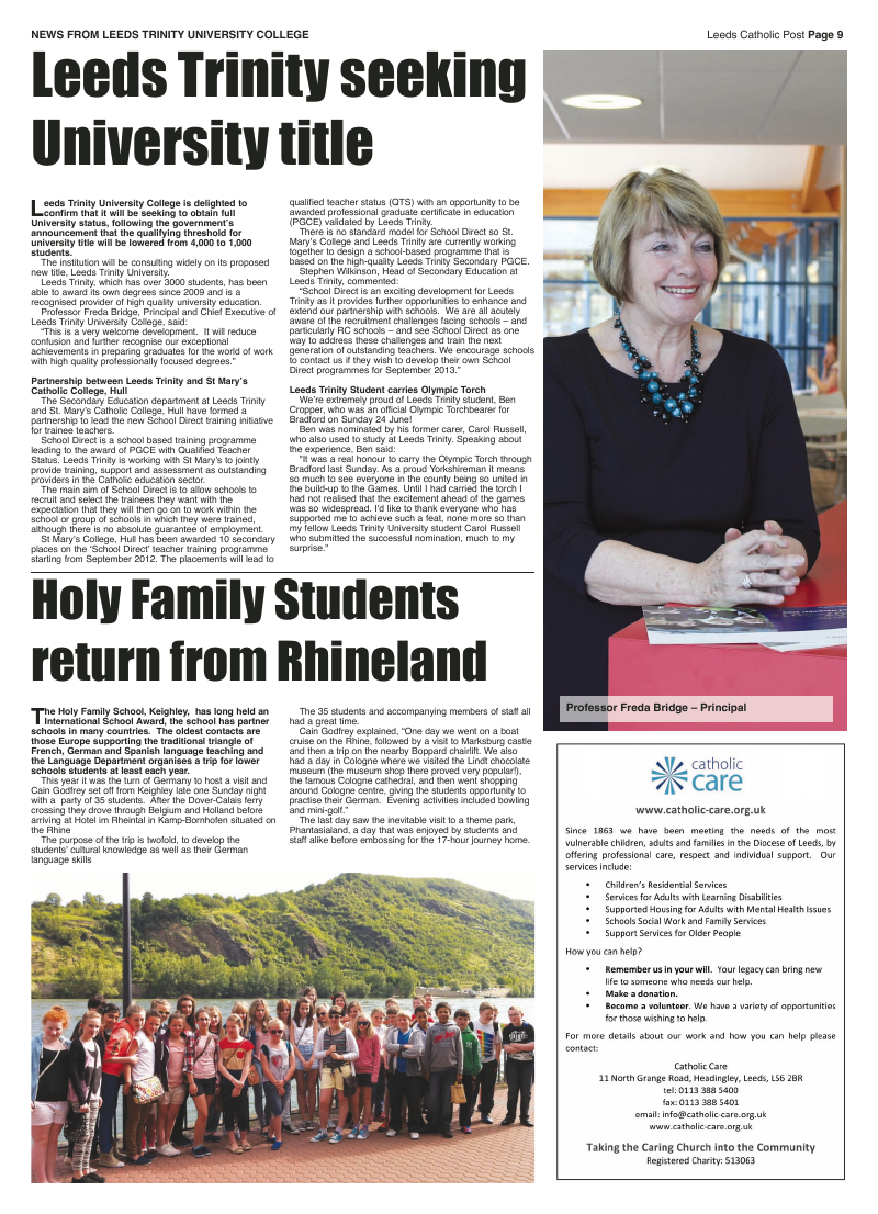 Jul/Aug 2012 edition of the Leeds Catholic Post Jul/Aug 2012 edition of the Leeds Catholic Post