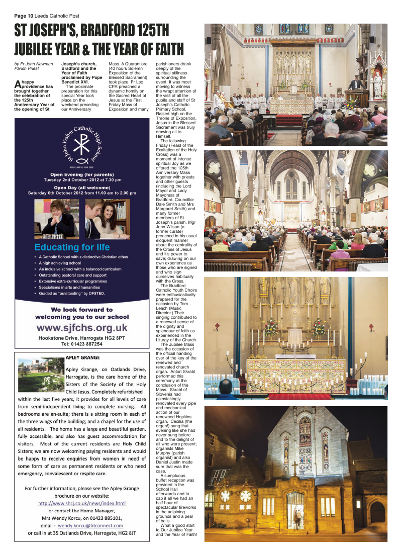 Sept 2012 edition of the Leeds Catholic Post Sept 2012 edition of the Leeds Catholic Post