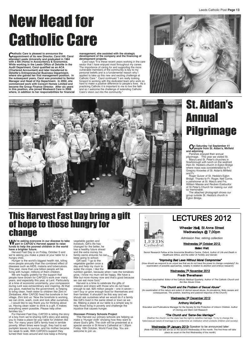 Sept 2012 edition of the Leeds Catholic Post Sept 2012 edition of the Leeds Catholic Post