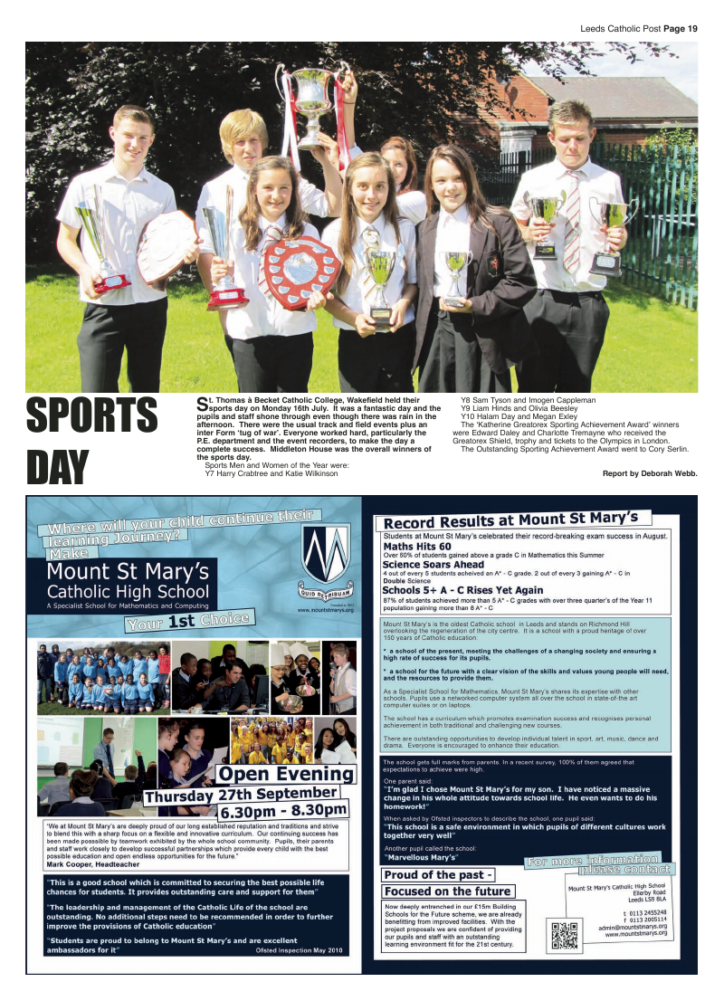 Sept 2012 edition of the Leeds Catholic Post