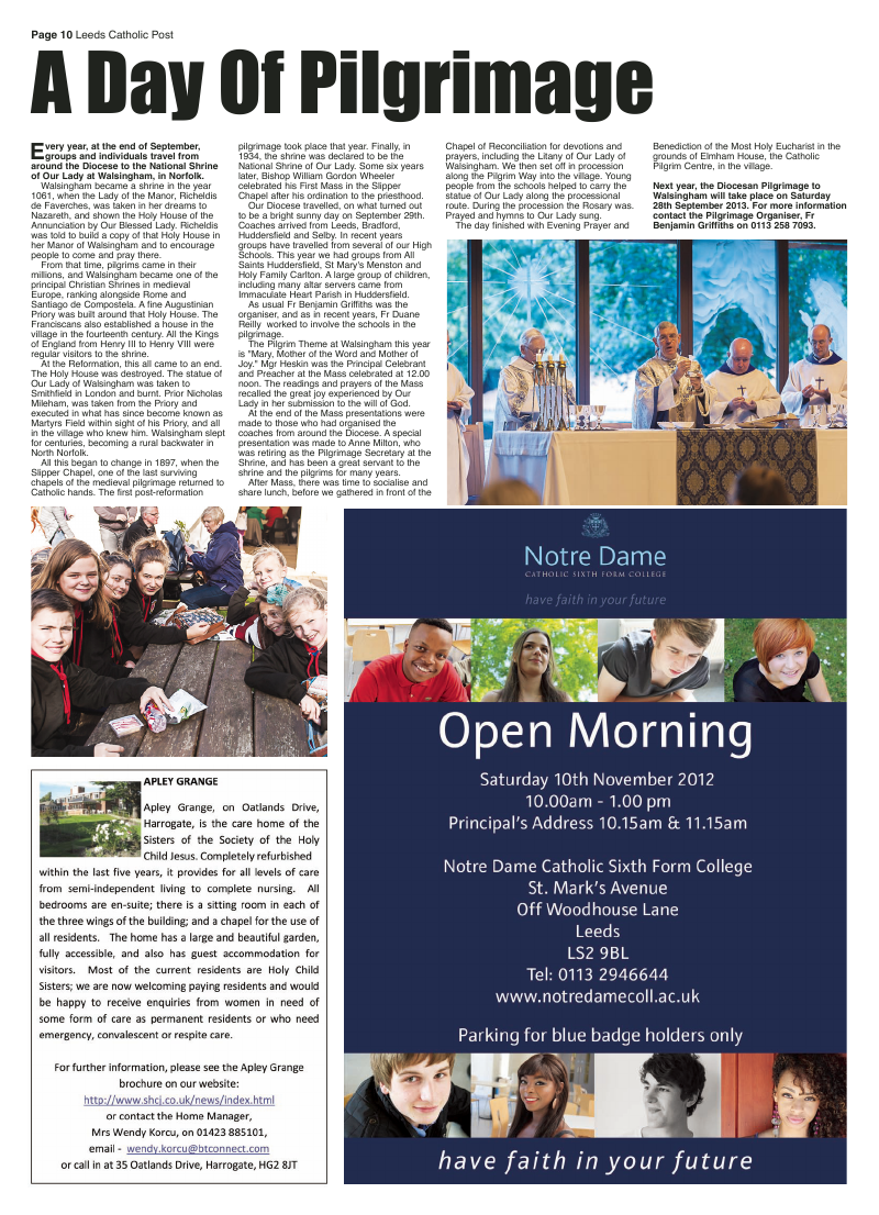 Oct 2012 edition of the Leeds Catholic Post