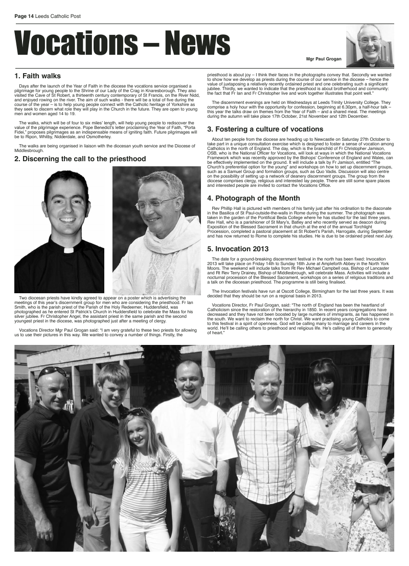 Oct 2012 edition of the Leeds Catholic Post