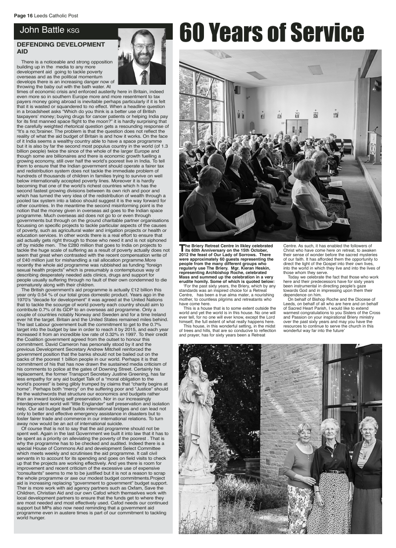 Oct 2012 edition of the Leeds Catholic Post