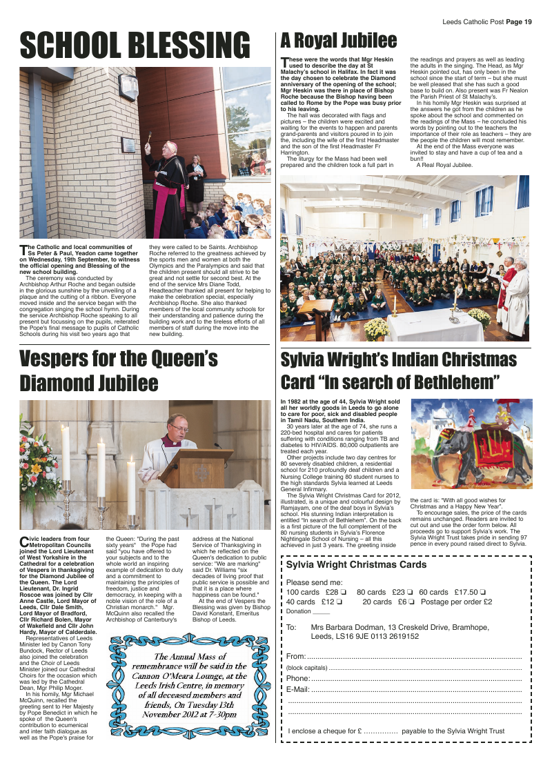 Oct 2012 edition of the Leeds Catholic Post